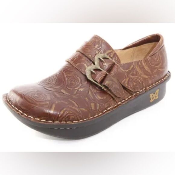 Alegria Alli Choco and Gold Rose Loafers - Picture 1 of 9